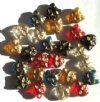 25 13mm Mixed Glass Cat Face Beads